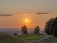 Beginn des Sonnenunterganges bei Bichl nahe Frasdorf